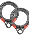 Heavy Duty 30Ft Security Cable With Loops 10mm Braided Steel Cut Resistant And Weatherproof Durable Pair Set