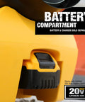 Close-up of battery compartment on Industrial Grade 68000 Btu H Forced Air Propane Heater for efficient power supply.