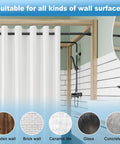 Heavy Duty Adjustable Tension Curtain Rod 42 To 115 Inches Black Shower Rod installed in a bathroom with multiple wall types.