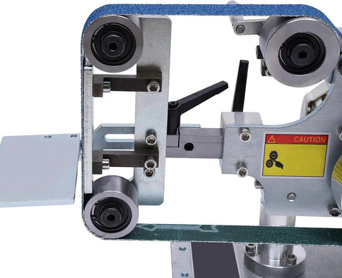 Heavy Duty 1x30 Belt Sander And Disc Grinder With Brushless Motor For Desktop Woodworking, showing detailed assembly of sanding mechanism.