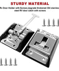 304 Stainless Steel RV Door Latch And Camper Door Holder For Travel Trailers Cargo Campers Black Finish Durable And Easy To Install No Hassle For Smooth Access On Every Camping Trip with screws