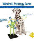 Dalmatian beside Windmill Strategy Dog Puzzle Toy For Beginners Level 1 Treat Puzzle Interactive Foraging Activity.
