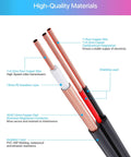 Close-up of 4 Pack 100 Foot BNC Video Power Cables for CCTV security cameras, showing copper wiring and insulation layers.