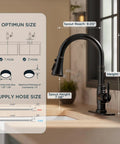 Premium Vintage Kitchen Faucet Featuring A Smooth Pull Down Sprayer And Heavy Duty Oil Rubbed Bronze Finish dimensions and specifications.