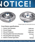 Front rotors for Brake Kit For Dodge Ram 1500 Front And Rear With Drilled Slotted Rotors And Ceramic Pads 13.23 Inch Front Rotor 5 Bolt Pattern
