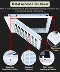 Slick Removable Aluminum Access Panel For Ceiling And Wall, 38X38 Inch Square Inspection Hatch Door with Aluminum frame and reserved holes.