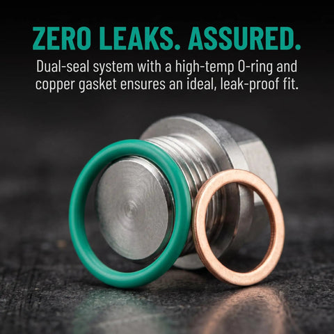 Fix Those Strip Thread Blues Fast With This Super Duper Oversize Piggyback Oil Drain Plug Repair Kit In Smooth Stainless Steel, Includes O Ring And Hex Wrench For leak-free seal