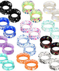Ultra Thin Silicone Ear Gauges Set 24 Pieces 12 Styles Flexible Flesh Tunnel Expander Kit assorted colors with soft double flared earlets