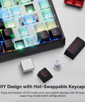 Sick Speed Wireless Gaming Keyboard With Seventy Five Percent Layout And Lightning Fast Rapid Trigger Switches Featuring Eight Thousand Hertz Polling Rate Zero Lag Response And Smooth Magnetic Axis Actions In Classic Black showing DIY hot-swappable keycaps and RGB lighting.