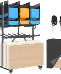 Heavy Duty Folding Chair Cart With Swivel Wheels For Effortless Transport, Holds Up To 84 Chairs Or 12 Tables, Epic 1000 Lbs Capacity, Versatile Storage Dolly With Weatherproof Cover And Secure Binding Ropes For Easy Event Setup And Storage.