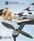 Man watching Ultra Clear 4K Camera Drone For Kids And Adults with brushless motor and speed modes in action, black model