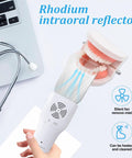 Pro Grade Dental Occlusal Photographic Mirror System With Four Rhodium Intraoral Reflective Mirrors, Anti Fog Fan, LED Lighting Handle, Plated Glass Reflectors, And Comprehensive Oral Inspection Kit, with anti-fog fan and mirror