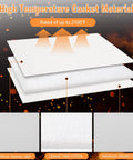 4-piece high-temperature ceramic fiber gasket sheet set, 7x10x1/4 in, white; for pellet/wood stoves, kilns, boilers.
