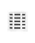 Front view of 10x10 Modern AC Vent Cover White Aluminum Decorative Air Vent With Linear Slot Diffuser