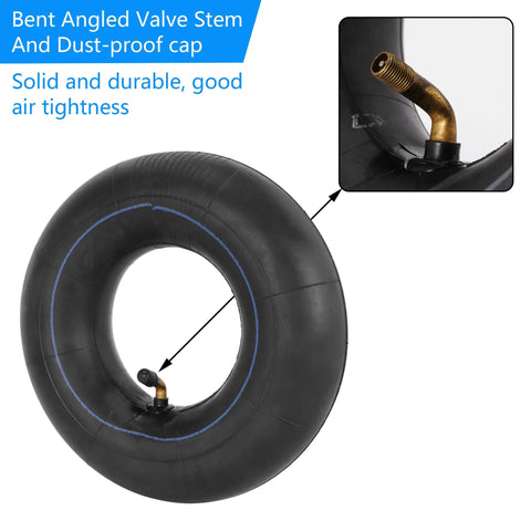 3.00-4 Tires With Inner Tubes For Off Road Go Karts ATVs Scooters E300 E325 4 Wheeler Vehicles Utility Dolly Hand Trucks Tire Tubes TR87 Bent Angled Valve Stem with focus on valve detail