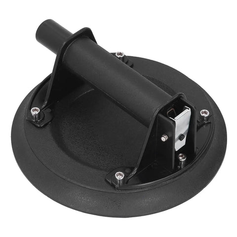 Heavy Duty Air Pump Vacuum Suction Cup With Quick Release Valve For Tile Glass Lifting, featuring black rubber and aluminum design.