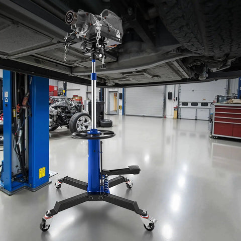 Beefed-Up Hydraulic Transmission Jack, 1660 Lbs Capacity, Telescoping Lift From 34.6 To 69.3 Inches, Two-Stage Floor Jack Stand