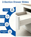 Two Third Extension Drawer Runners With Heavy Duty Soft Close Undermount Slides, steel tracks for cabinet drawer support
