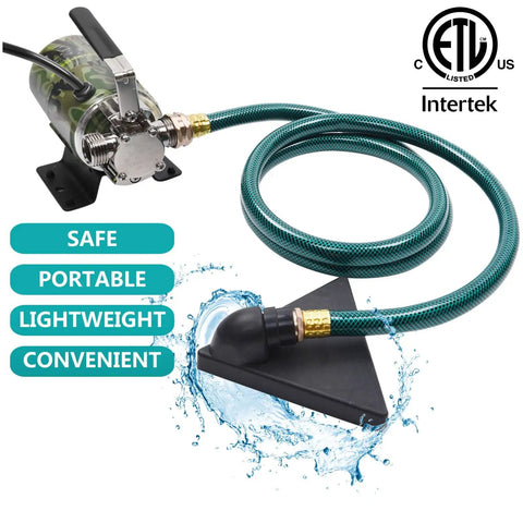 Heavy Duty 115V Electric Utility Water Transfer Pump Hauls 330 Gallons Per Hour Without Breaking A Sweat For Basement Drainage Pool Cleanup And Backyard Irrigation Work with green hose