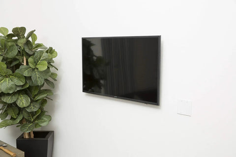 Wall-mounted flat-screen TV on No Stud TV Wall Mount For 26 To 55 Inch Flat Screens With Built In Level Quick 10 Minute Install