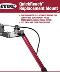 QuickReach Replacement Paint Spray Mount for Airless Sprayers and Extension Poles, anodized aluminum build, close-up view