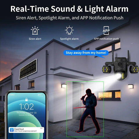 Triple Lens Outdoor Wireless Security Camera Bringing Serious Eyes On Your Property Smooth PTZ Tracking And Bright Color Night Vision Keeping Things Tight Around Your Home Or Farm No Sweat Setup with alarm notifications