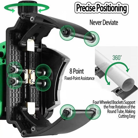 Game Changing Electric Pipe Cutting Machine Automatic Pipeline Tool Featuring Adjustable Cutting Depth And Secure Arched Clamp Design For Heavy Duty Metal And Copper Work with precise positioning and 8 point assistance.