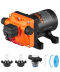12V Diaphragm Water Pump 3.5 GPM Self Priming With Adjustable 40 To 80 PSI Overload Protection Half Inch MNPT, RV Boat Use
