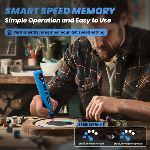 HARDELL cordless mini rotary tool kit, blue handheld tool with 69 accessories for engraving, sanding, polishing.