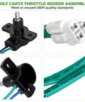 Throttle Sensor Replacement For Yamaha Electric Golf Carts G19 G20 G21 G22 Direct Fit Easy Install OEM Cross Reference Durable Plug And Play Sensor For Smooth Acceleration And Reliable Performance. Black sensor and white connector with green wires