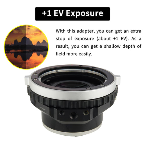 0.71x Focal Reducer Speed Booster Lens Mount Adapter From Pentax 645 To Leica Or Panasonic L Mount Cameras, close-up view