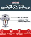 Top Grade Chrome Fire Sprinkler Head And Horizontal Pendant Spray Kit Featuring 1/2 Inch Npt Connections Paired With A Clean Cut Escutcheon Cover Ul Certified For Stress Free Mounting, chrome sprinkler head with escutcheon.