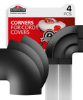 Black corner pieces for Overfloor Cord Protector For Cables And Wires Self Adhesive Silicone Floor Cable Cover 5 Feet Long