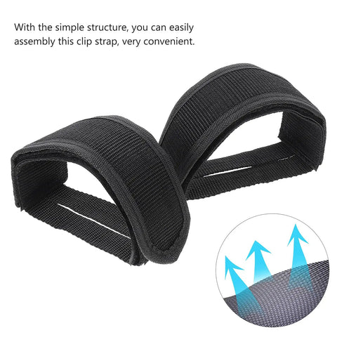1 Pair Kids Bike Toe Clips And Pedal Straps Set Adjustable Footrests Anti Slip Straps For Safer Rides On Mountain And Indoor Bikes Nylon Black Easy To Install No Tools Required