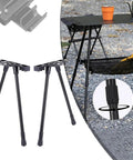 No Sweat Adjustable Folding Table Legs Crafted From Smooth Aluminum Alloy With Lock Tight Nylon Connectors, 14 to 23 inch height.