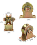Heavy-duty 2in V-groove caster on yellow-zinc mounting base with wheel and double bearings