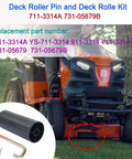 Heavy Duty Deck Roller Pin And Roller Kit For Lawn Mowers Replacement Precise Fit For Models PGT9000 247289060 24728981 13A7A1ZW099 CSLT5424 Durable Steel Construction For Long Lasting Outdoor Power Equipment installed on a lawn mower.