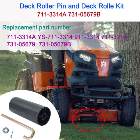 Heavy Duty Deck Roller Pin And Roller Kit For Lawn Mowers Replacement Precise Fit For Models PGT9000 247289060 24728981 13A7A1ZW099 CSLT5424 Durable Steel Construction For Long Lasting Outdoor Power Equipment installed on a lawn mower.