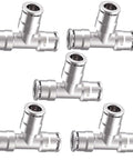 One Quarter Inch Push To Connect Air Line Tee Fittings Brass Five Pack Built Tough For High Pressure Air Systems