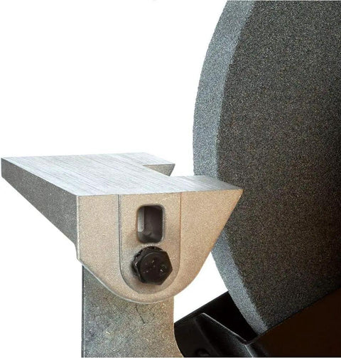 Bench Grinding Wheel Chrome Corundum 60 Grit For Surface Grinding And Metal Shaping installed close-up