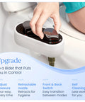 Close-up view of control panel on No Electric Bidet Attachment For Toilet Seat Fits Most Standard Elongated Seats With Self Cleaning Dual Nozzles