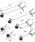 Diagram of Pegboard Hook Set 50 Piece Heavy Duty Assortment For One Quarter Inch Pegboards Includes Hooks And Holders For Garage Workshop.