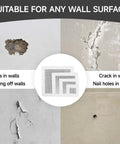 Image of 19 Piece Wall Repair Patch Kit With Aluminum Self Adhesive Patches For Small To Large Holes applied on cracked wall surfaces.
