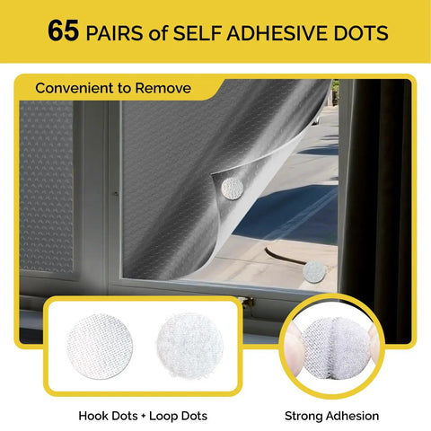 Premium Reflective Window Film Roll 48 By 10 Feet Aluminum Foil Thermal Insulation with adhesive dots shown on a window.