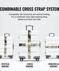 Cool Grunge Antique Gears Luggage Strap With Adjustable Buckle Runs From 4 To 6 Feet Fit Most 20-32 Inch Suitcases Easy Secure Travel Gear shown on suitcase with cross strap system.