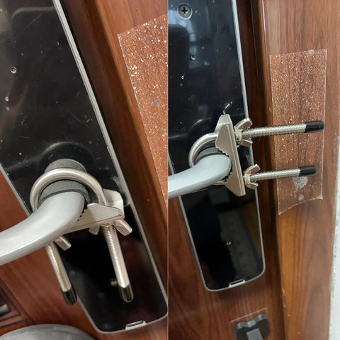 Portable Travel Door Lock Heavy Duty Security Lock For Outward Opening Doors Adjustable Stainless Steel Safety Device installed