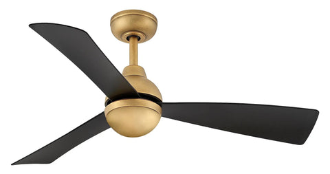 44 Inch Indoor Outdoor LED Smart Ceiling Fan With Remote Control, Scandinavian Style 3 Blade Propeller, Heritage Brass Finish