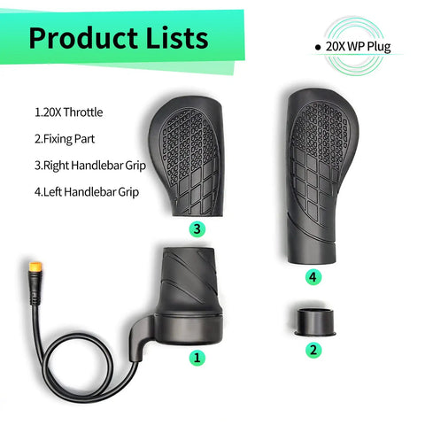 Half Twist Throttle For Electric Bikes And Folding Scooters Waterproof Right Hand Speed Controller Compatible With 24V 36V 48V 60V 72V Systems 3 Pin Plug 30Cm Cable Easy Install Premium E Bike Part