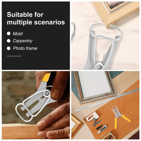 Ultimate Miter Spring Clamp Pliers Kit For Woodworking Pros Plus Crown Molding Tools With 16 Clamps And Storage Ring To Make Your Carpentry Game Stronger Today, steel clamp on photo frame corner