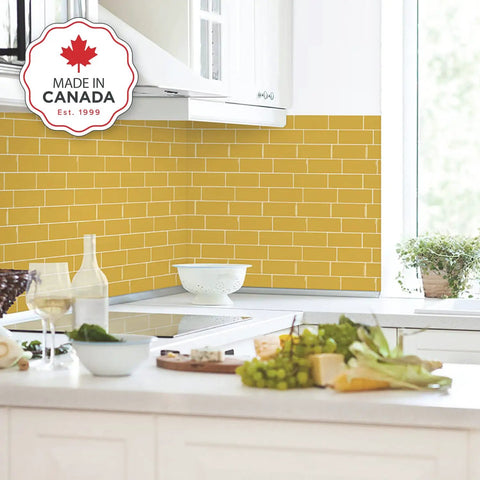 DIY Friendly Peel and Stick Backsplash Tiles in kitchen, 3D adhesive wall tile, 11.56x8.38 in sheets, 2.21 sq ft coverage.